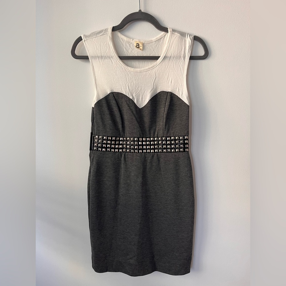 A Is For Audrey Grey and White Mini Dress